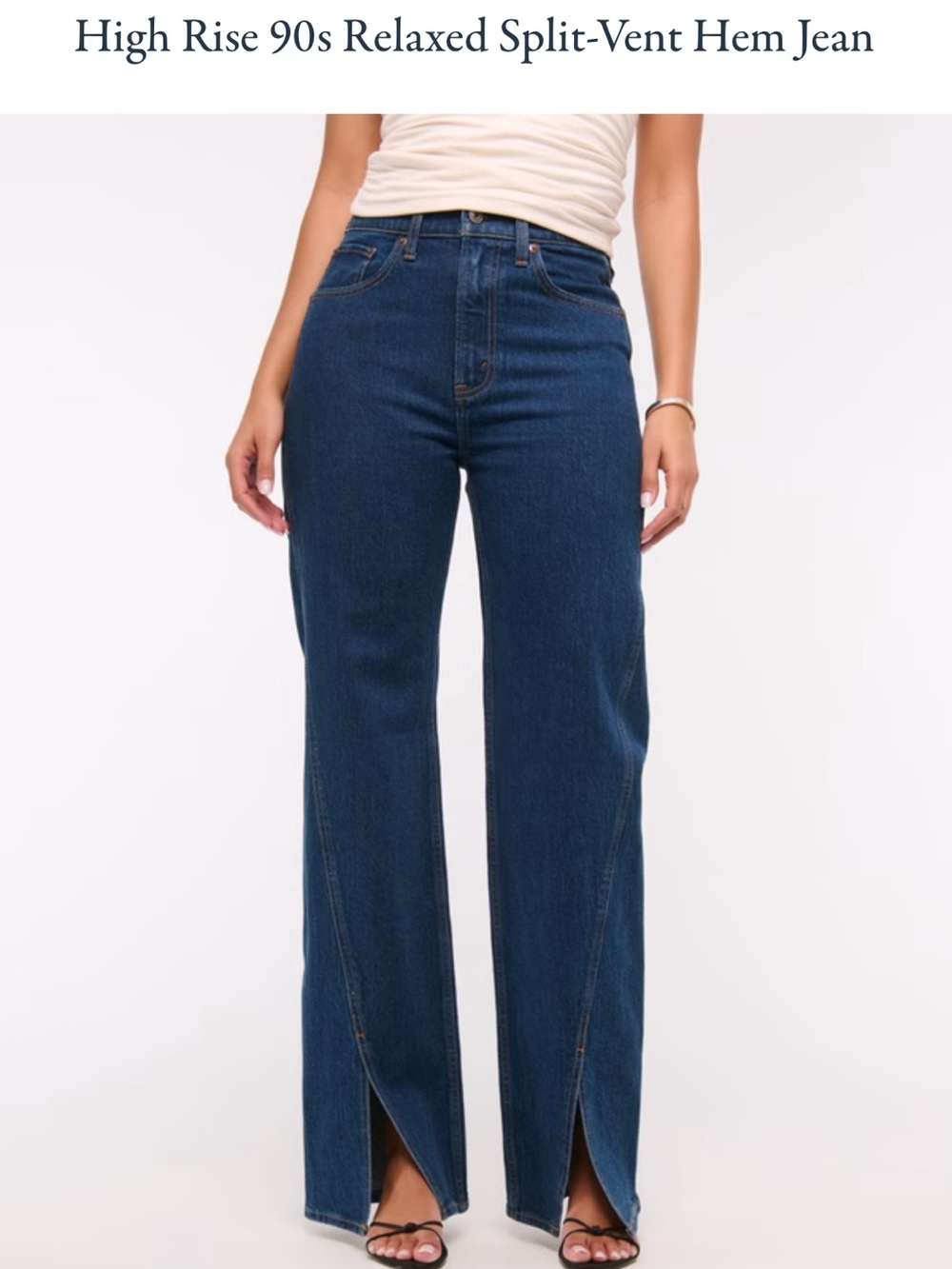 Abercrombie & Fitch High Rise 90s Relaxed Split-Vent Hem Jean Size 33
